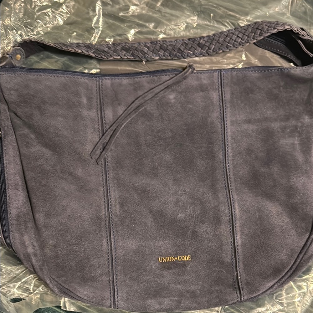 Union Code Suede Bag with Braided Strap